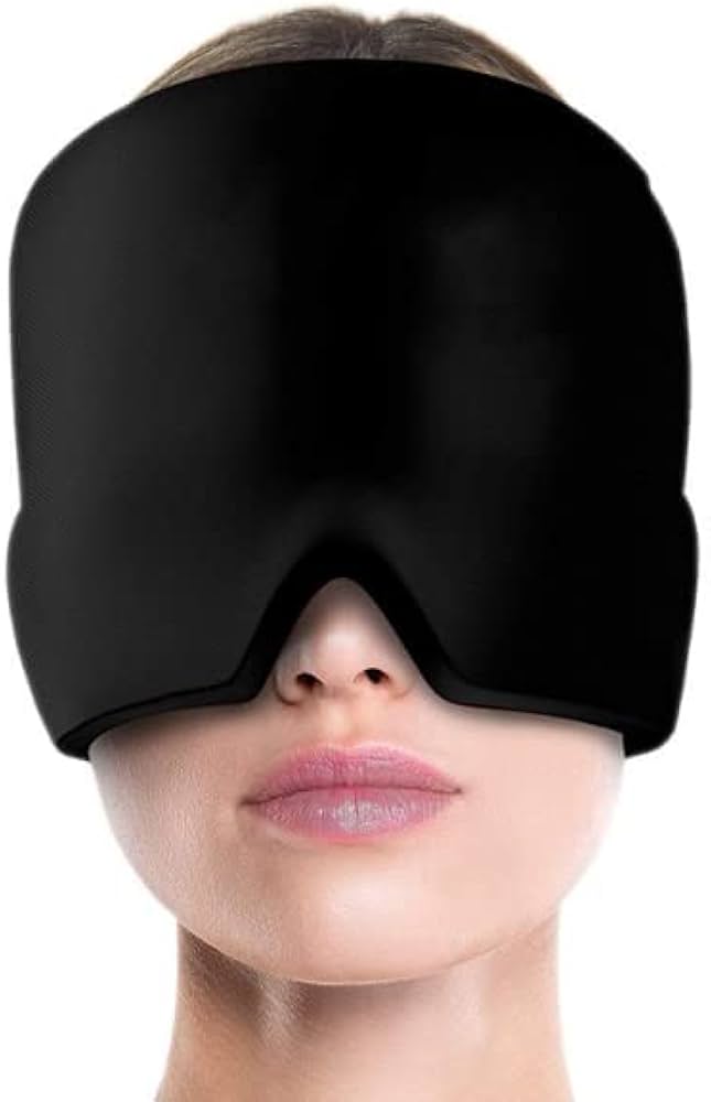 Migraine Relief Cap – Headache Relief Hat For Migraine Relief, Tension, One Size Fits All Headache Cap With Reusable Ice Gel Pack For Puffy Eyes, Stress Relief