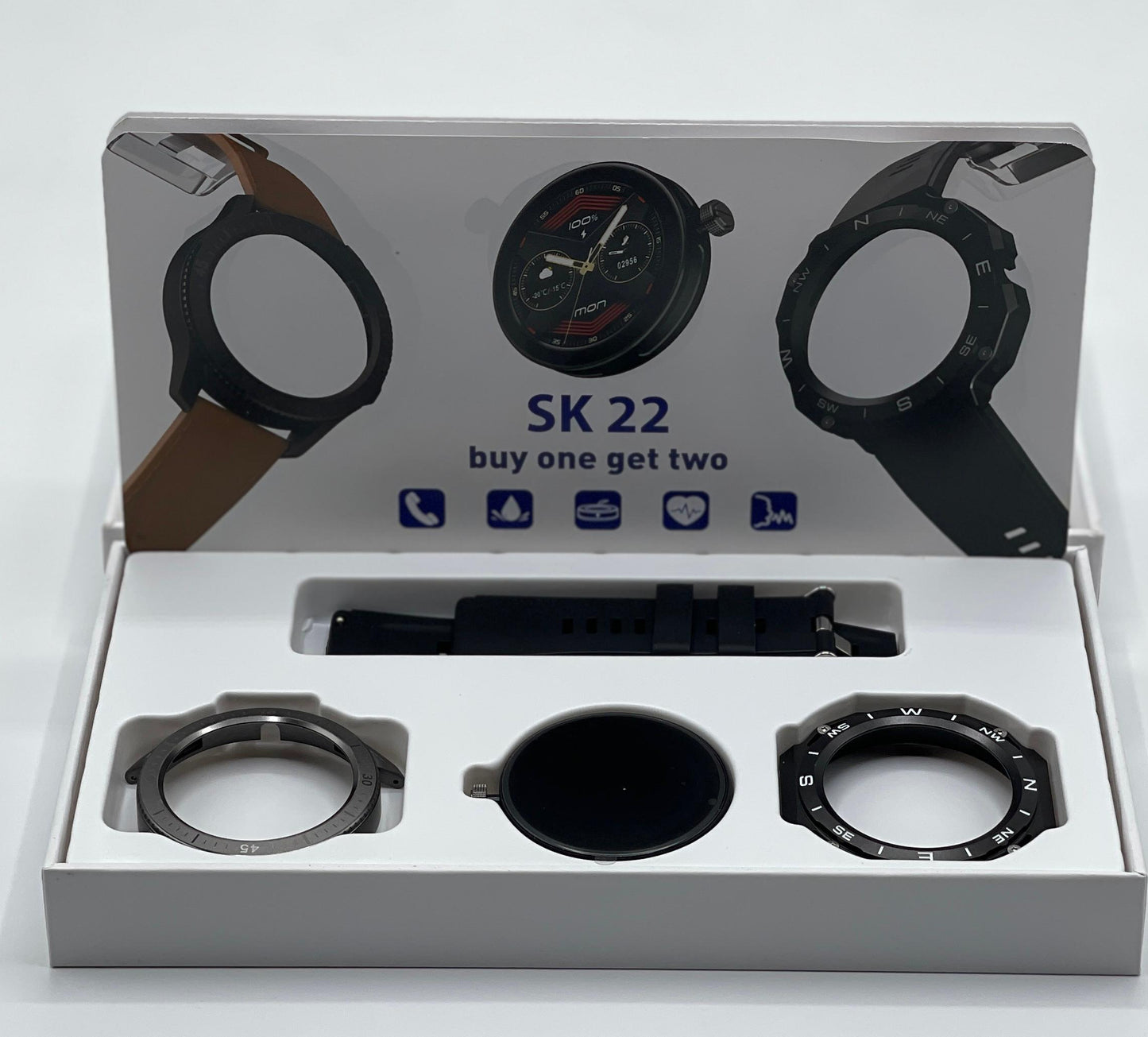 Sk 22 Smartwatch With 2 Watch Body And 2 Stripes Amoled Display | Smart Watch For Men & Boys | Digital Watches | Smart Watch