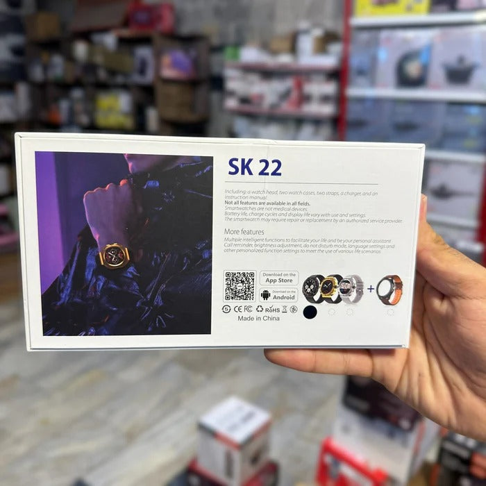 Sk 22 Smartwatch With 2 Watch Body And 2 Stripes Amoled Display | Smart Watch For Men & Boys | Digital Watches | Smart Watch