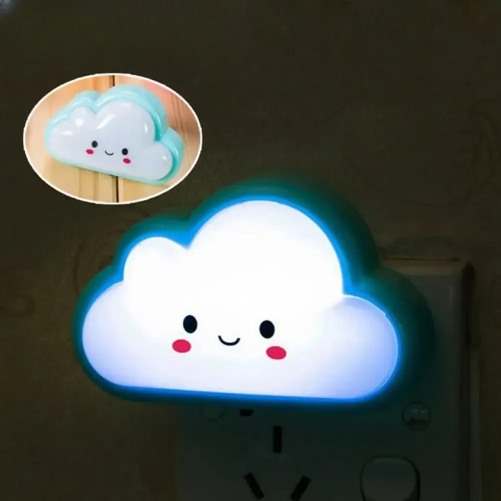 Smiley Cloud Plug-in Led Night Light – Soft Warm Glow Baby Lamp, Kids Night Light For Bedroom & Nursery