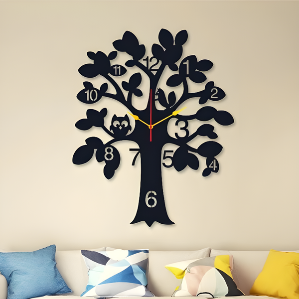 Tree Round Analogue Wall Clock