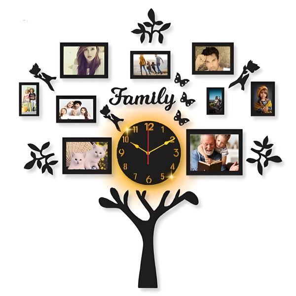 Analogue Family Wall Clock With Light