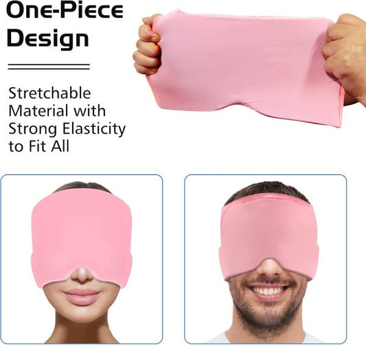 Migraine Relief Cap – Headache Relief Hat For Migraine Relief, Tension, One Size Fits All Headache Cap With Reusable Ice Gel Pack For Puffy Eyes, Stress Relief