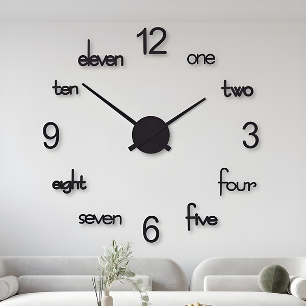 Beautiful Digit & Alphabets Wood Wall Clock