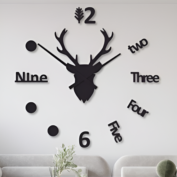 Beautiful Deer Shaped Wood Wall Clock